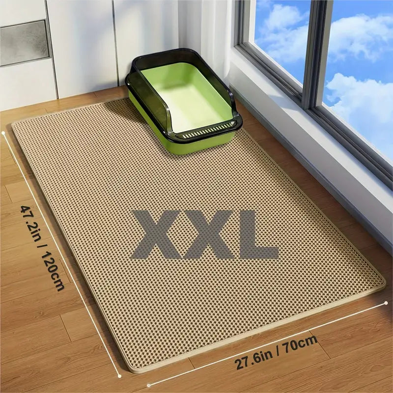 Oversized Double-Layer Cat Litter Mat