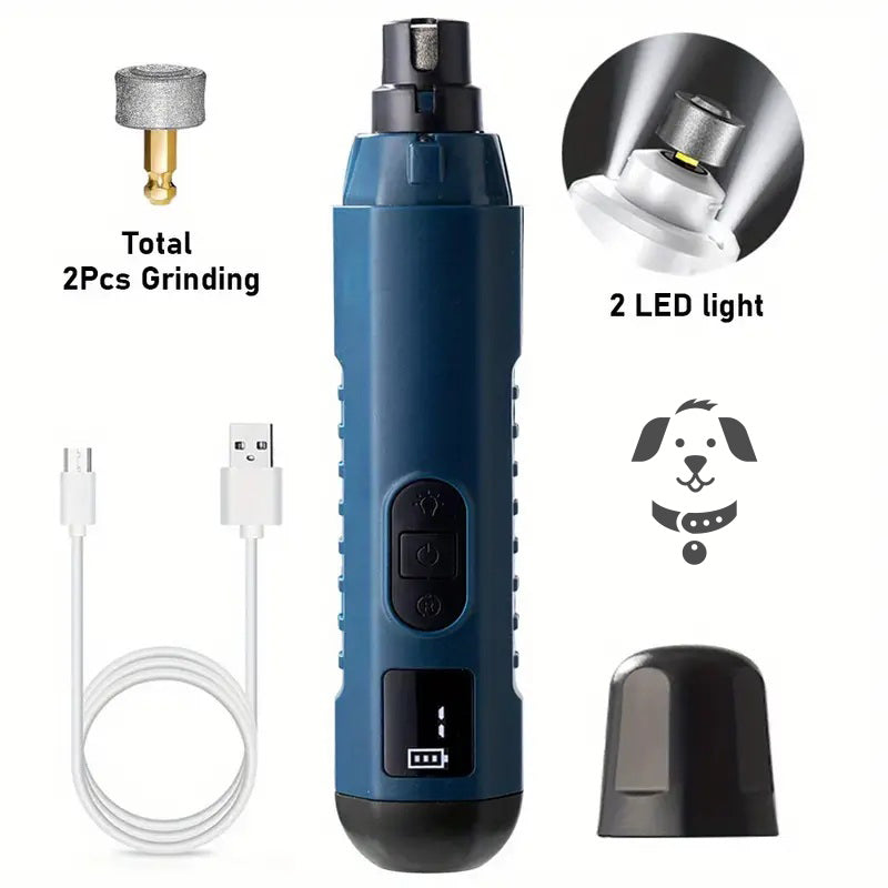 5-Speed USB Pet Nail Grinder with Dual LED Lights