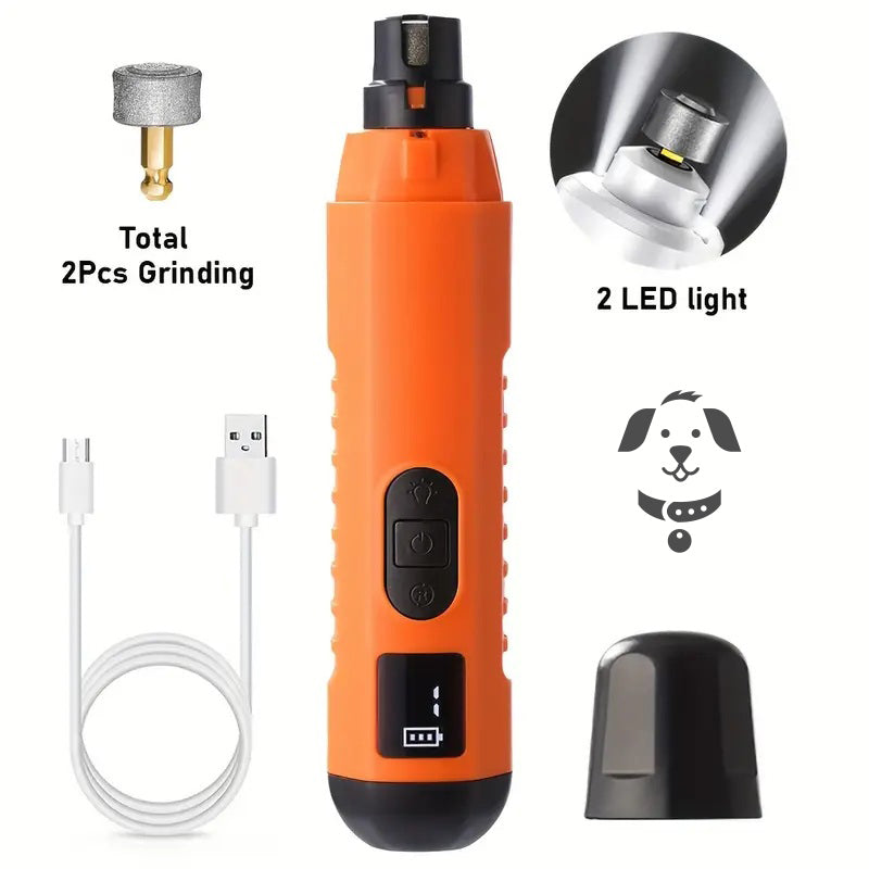 5-Speed USB Pet Nail Grinder with Dual LED Lights
