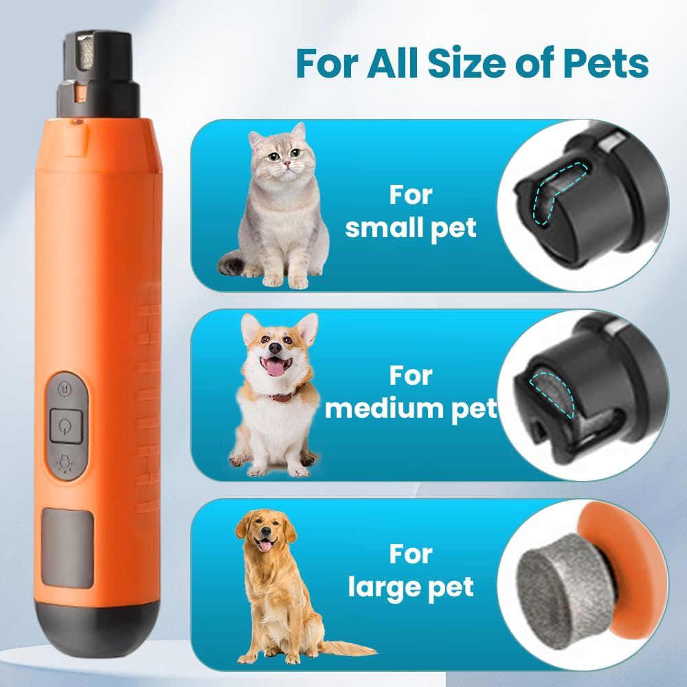 5-Speed USB Pet Nail Grinder with Dual LED Lights