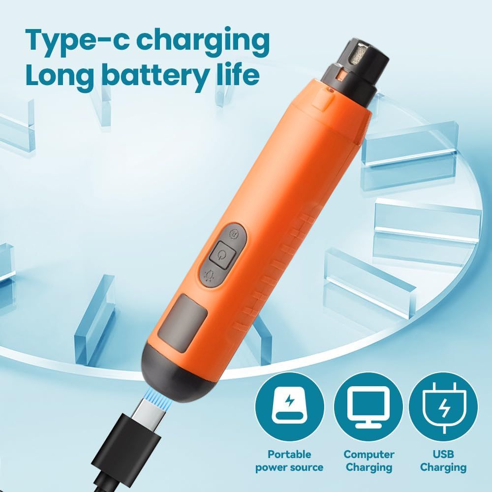 5-Speed USB Pet Nail Grinder with Dual LED Lights