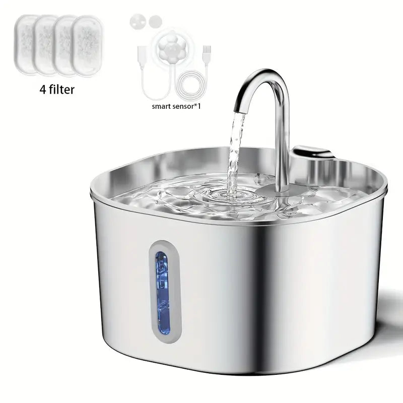 Stainless Steel Pet Water Fountain 2.2L